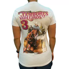 T-shirt Feminina Violeiros Premium 3 Tambores Branca 00312.4