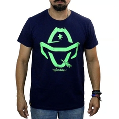 Camiseta Masculina Sacudido's Logo Estilizado Azul Marinho CM372 - comprar online