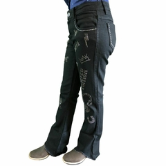 Calça Infantil Feminina Country E Cia Boot Cut Strass Preta 4372 - comprar online