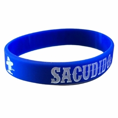 Pulseira Silicone Sacudido's Azul/Branco SA29
