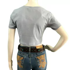 Cropped Feminino TXC Custom MC Estampado Azul Claro 50820 - comprar online