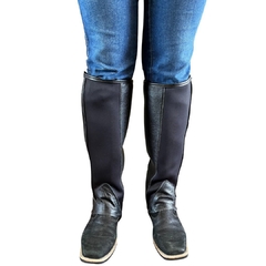 Perneira Artecouro Dorense Neopreme/Couro Craquelado Lisa Zíper Preta 923 - comprar online