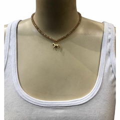 Colar Miçanga Ambar cavalo Dourado CH132