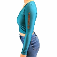 Cropped Mavolle Willa UV Protection Verde Petróleo CW037.5 na internet