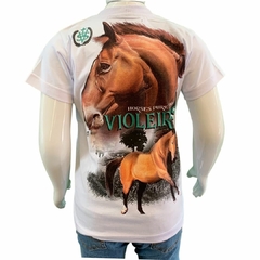 Camiseta infantil Violeiros Horse Pure Blood Branca 00400.1