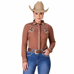 Camisete Minuty Bordada Com Brilho Marrom 1896.M - comprar online