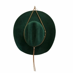 Suporte De Chapéu Em Couro Marrom SP016