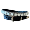 Bandinha Para Chapéu Strass Branco Gliter Couro Preto BC76