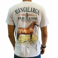Camiseta Masculina Super Bulls Mangalarga Marchador Premium Brasil Branco SB61.2