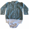 Body Baby Ranch ML Xadrez Verde/Azul B013