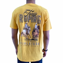 Camiseta Masculina Violeiros Team Roping Amarela 10010.1