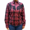Camisete Terra De Peão ML Xadrez Marsala/Preto Com Franja 40076.123