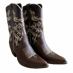 Bota Texana Feminina Calvas BF Fossil Tabaco 25