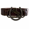 Pulseira Esperança Lara De Couro Ferradura Cavalo P16