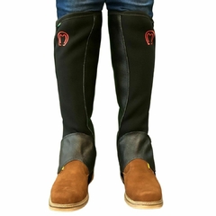 Perneira Mangalarga Marchador Neopreme/Couro Preto Craquelado Lisa Ziper Preto P926 - comprar online