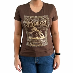 T-shirt Feminina Stabulos Três Tambores Marrom STB155