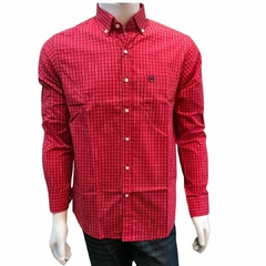 L.Camisa Masculina TXC ML Custom Xadrez Vermelho/Branco 2728L.1