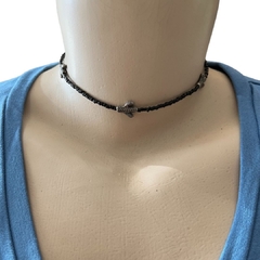 Choker EL Miçanga Preto Cacto Chumbo CH114.3