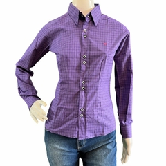 Camisete Laço Forte ML Xadrez Roxo/Preto 3107.20