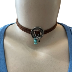 Choker EL Estrela E Long Horne Marrom/Chumbo CH110.2