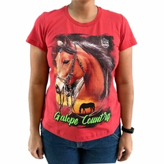 T-shirt Feminina Galope Estampada Goiaba 2002.1