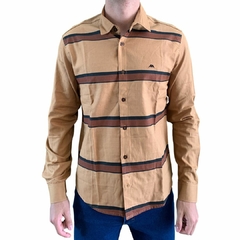 Camisa Masculina MX72 Fit ML Cambraia Mostarda 22044.2
