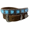 Bandinha Para Chapéu Strass Azul Bebe/Pérola Couro Marrom BC56