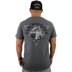 Camiseta Masculina Sacudido's Caminhoneiro Cinza CMP75 na internet