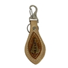 Chaveiro Couro Marrom Nossa Senhora Dourado C06