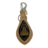 Chaveiro Couro Preto Nossa Senhora Dourado C07