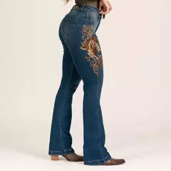 Calça Feminina Buphallos Boot Cut Bordada Horse Luxo BPL1133 - comprar online