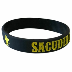 Pulseira Silicone Sacudido's Preta/Amarelo SA23.1