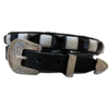 Bandinha Para Chapéu Strass Preto/Branco Couro Preto BC39