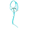 Cabresto KG Sete Nós C/ Macramê Snack Azul Bebe/Ouro Velho - Azul Bebe CB14