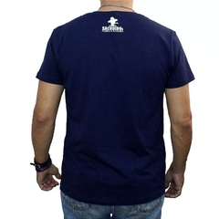 Camiseta Masculina Sacudido's Logo Estilizado Azul Marinho CM372 na internet