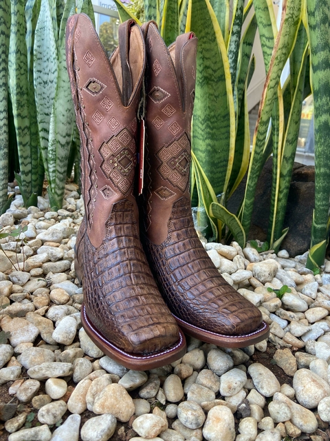 Bota Texana Feminina Goyazes Couro Jacaré Tabaco 253203-JP - comprar online