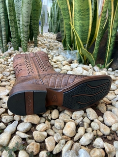 Bota Texana Feminina Goyazes Couro Jacaré Tabaco 253203-JP - Barcelos Country