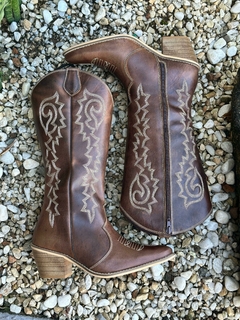 Bota Country Helazza Western Boots Marrom 92025M na internet