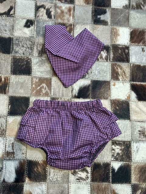 Tapa Fralda Baby Ranch Xadrez Roxo/Preto 3005TF - comprar online
