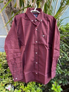 Camisa Infantil Laço Forte ML Xadrez Marsala/Preta 171013.64 - comprar online