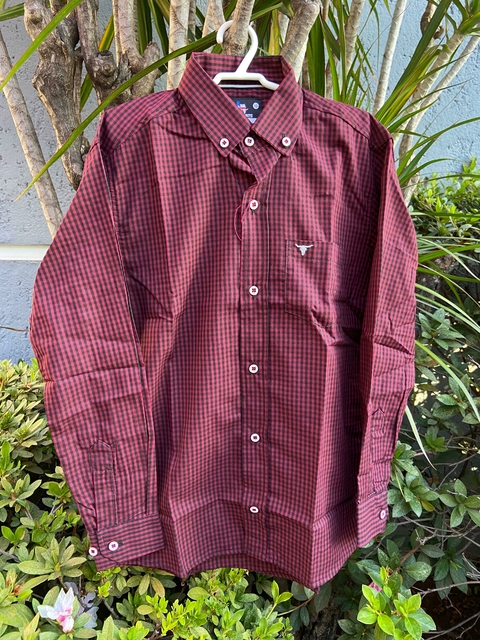 Camisa Infantil Laço Forte ML Xadrez Marsala/Preta 171013.64 - comprar online