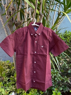Camisa Infantil Laço Forte MC Xadrez Bordô/Preto 171013.55 - comprar online