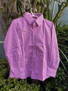 Camisa Infantil Laço Forte ML Xadrez Rosa Fúcsia /Branco 2025.2 - comprar online