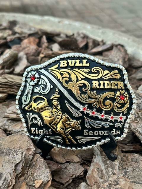 Fivela Bull Riders Prata/Preta F090 - comprar online