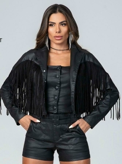 Jaqueta Feminina Buphallos Preta C/ Franjas BPL1251 - comprar online