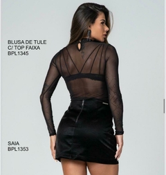 Blusa Feminina Buphallos Preta Tule ML BPL1345 na internet
