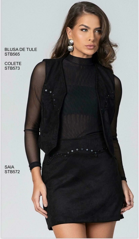 Saia Stabulos Curta Preta STB572 - comprar online