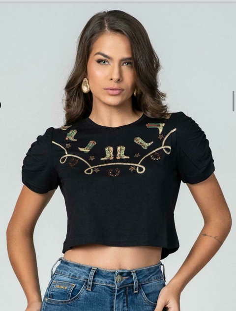 Crooped Stabulos Feminina Preto STB476 - comprar online