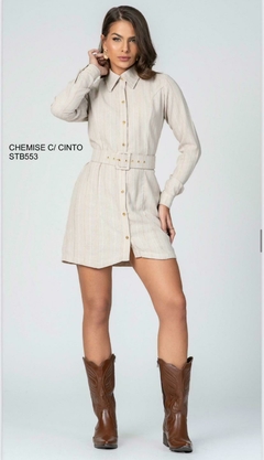 Vestido Stabulos Chemise Listras Douradas STB553 - comprar online