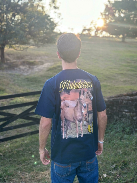 Camiseta Masculina Cowboy Bruto Muladeiros Azul Marinho CB573 - comprar online